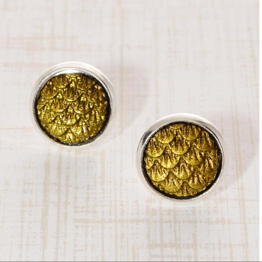 NEW Gilded Sea Mermaid Scales Post Earrings